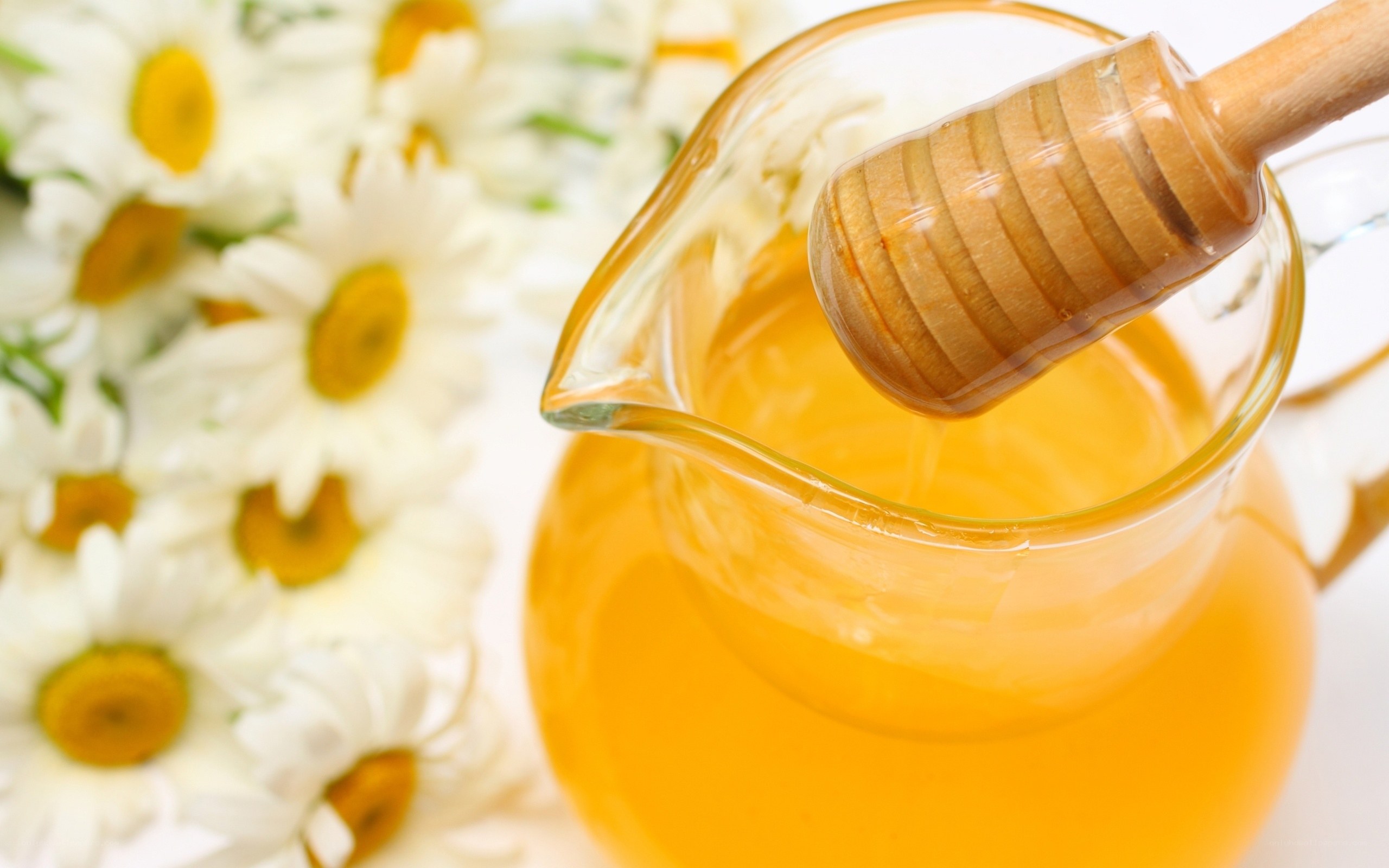 honey in a glass pitcher