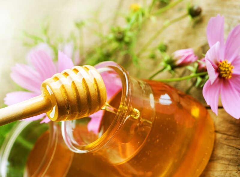 Honey in Glass Jar — Golden
