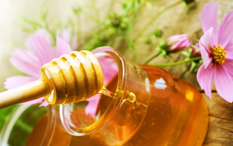 Honey in Glass Jar