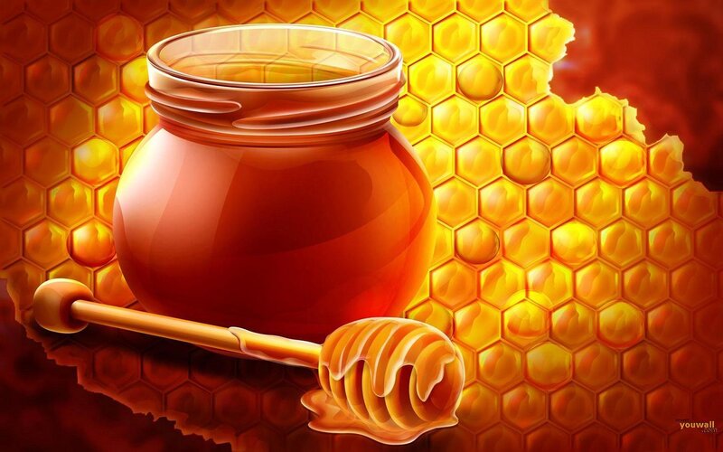 Honey Jar with Dipper — Yellow