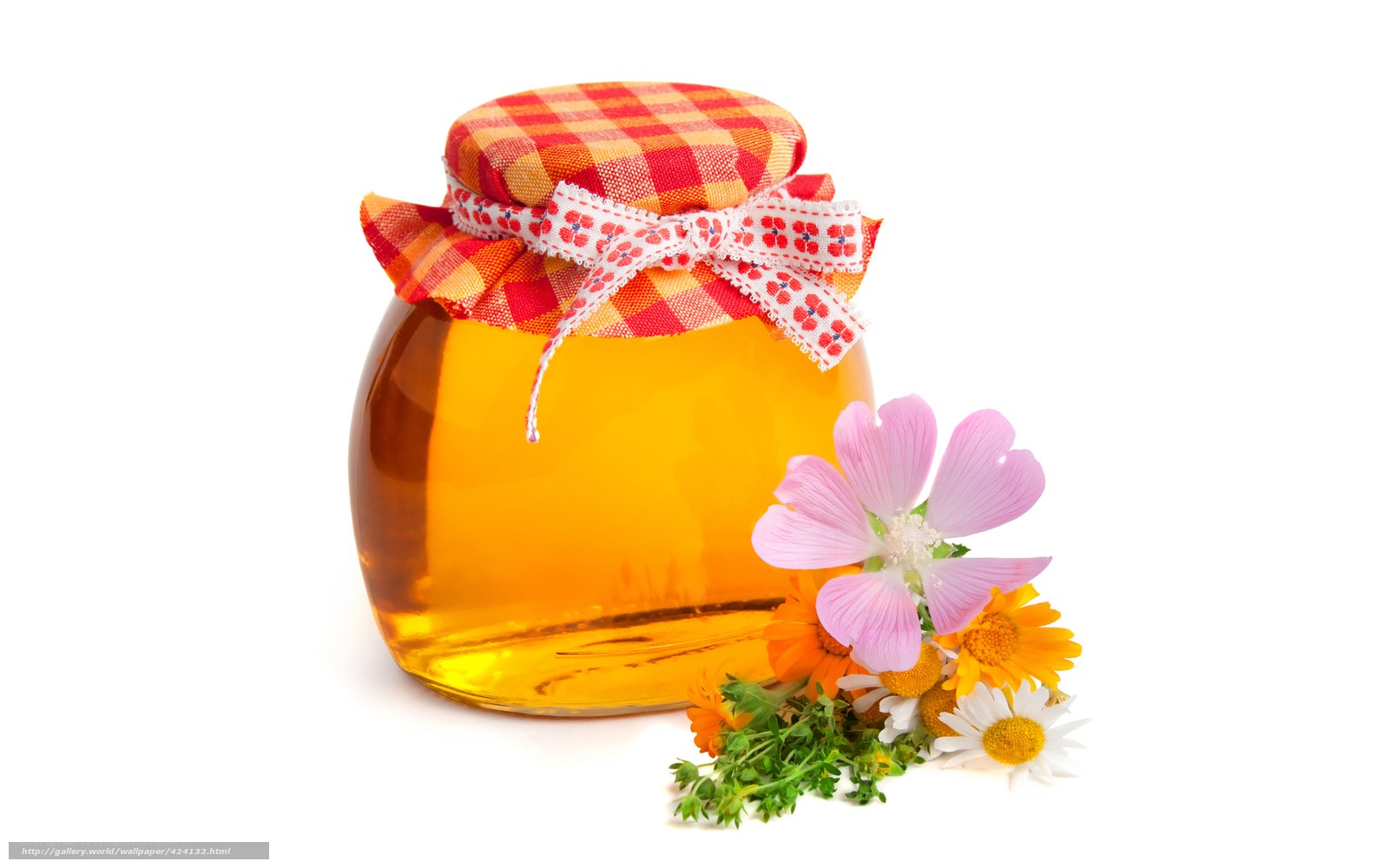 honey jar with flowers