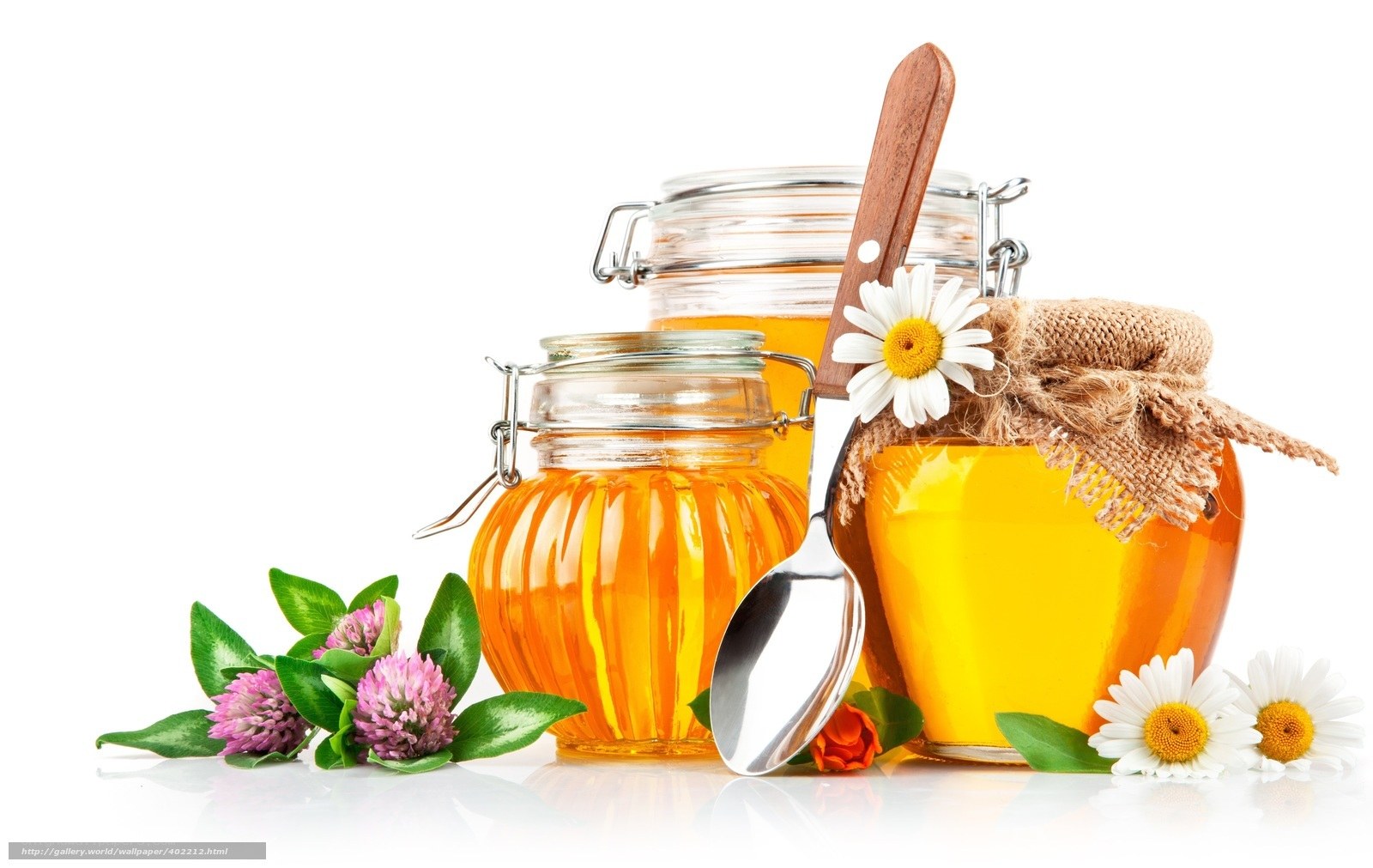 honey jars with flowers