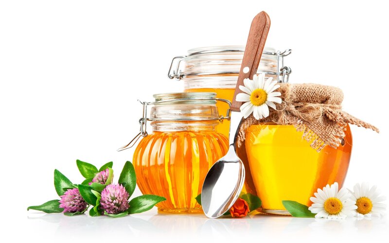 Honey Jars with Flowers — Yellow, Calm
