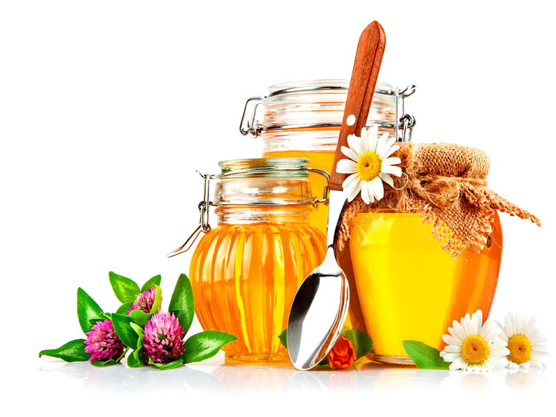 Honey Jars with Flowers — Yellow