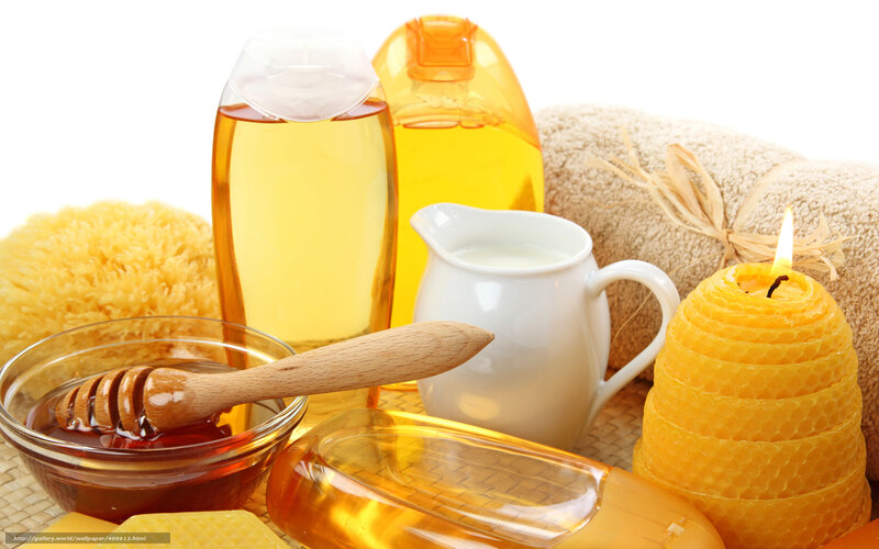 Honey spa products and candle