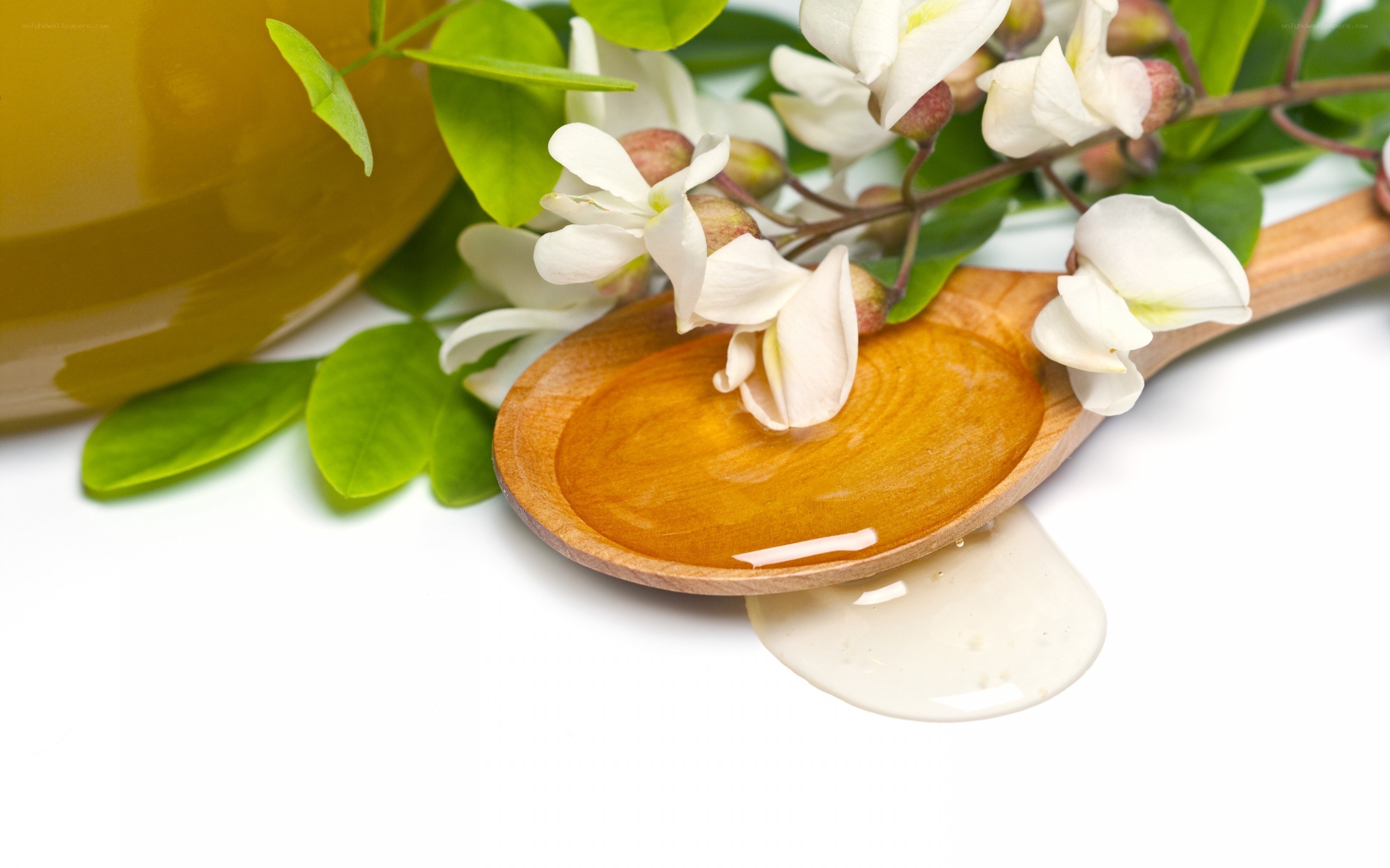 honey with acacia flowers