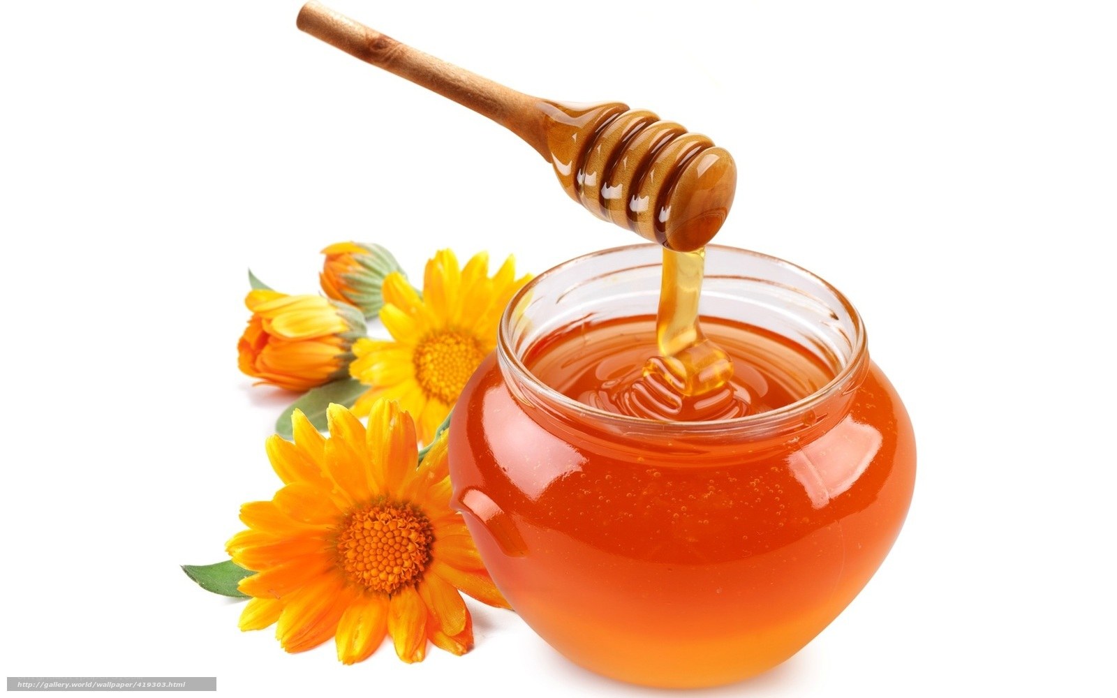 honey with flowers