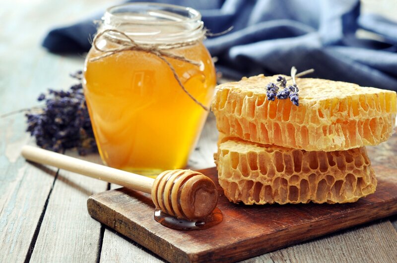 Honeycomb and Honey Jar