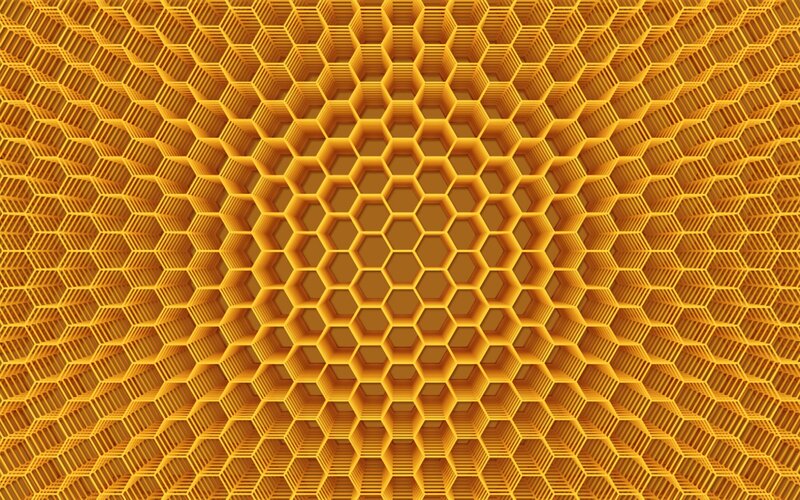 Honeycomb Structure — Yellow, Geometric