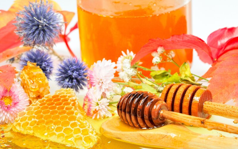 Honeycomb with Honey — Yellow, Natural, Autumn