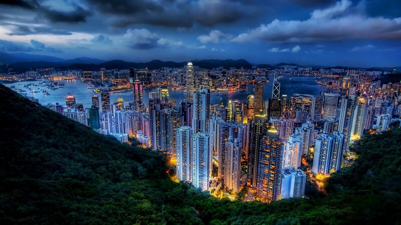 Hong Kong cityscape at dusk
