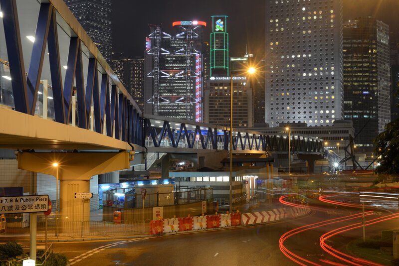 Hong Kong Cityscape at Night — Black