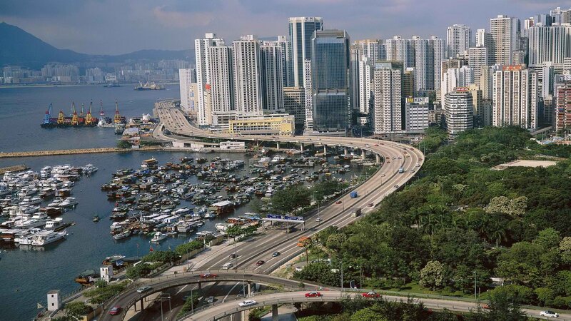 Hong Kong harbor and cityscape