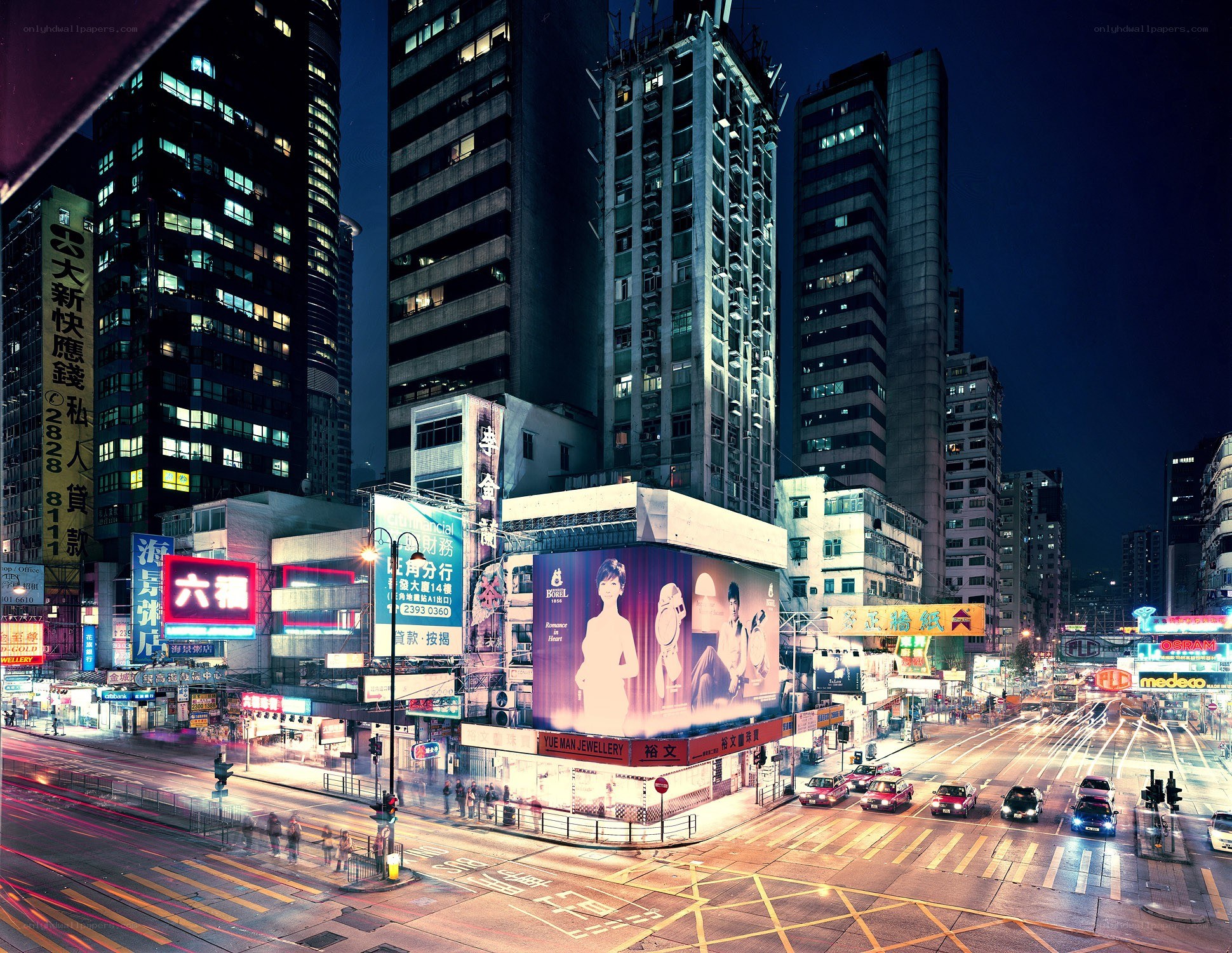 Hong Kong night street scene