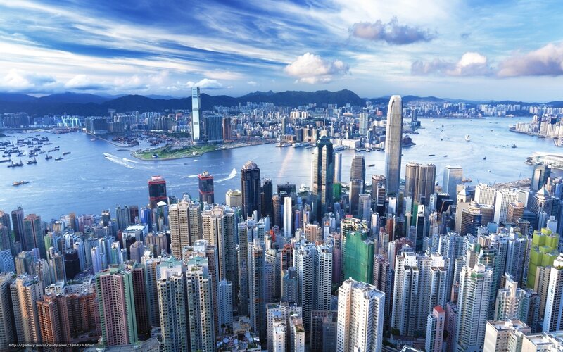 Hong Kong skyline and harbor