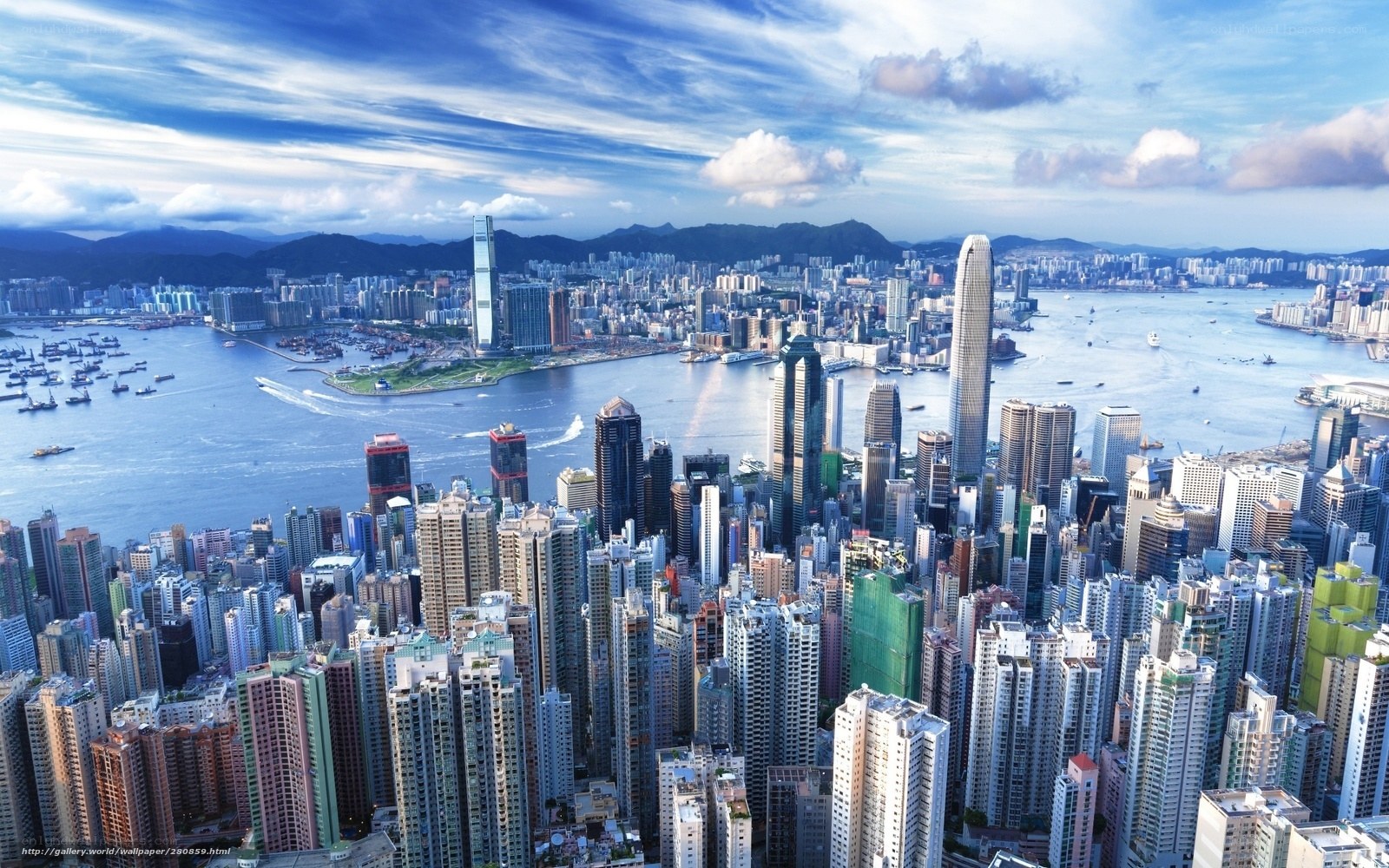 Hong Kong skyline and harbor