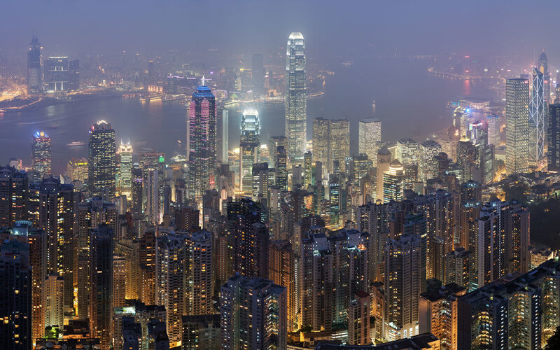 Hong Kong skyline at dusk