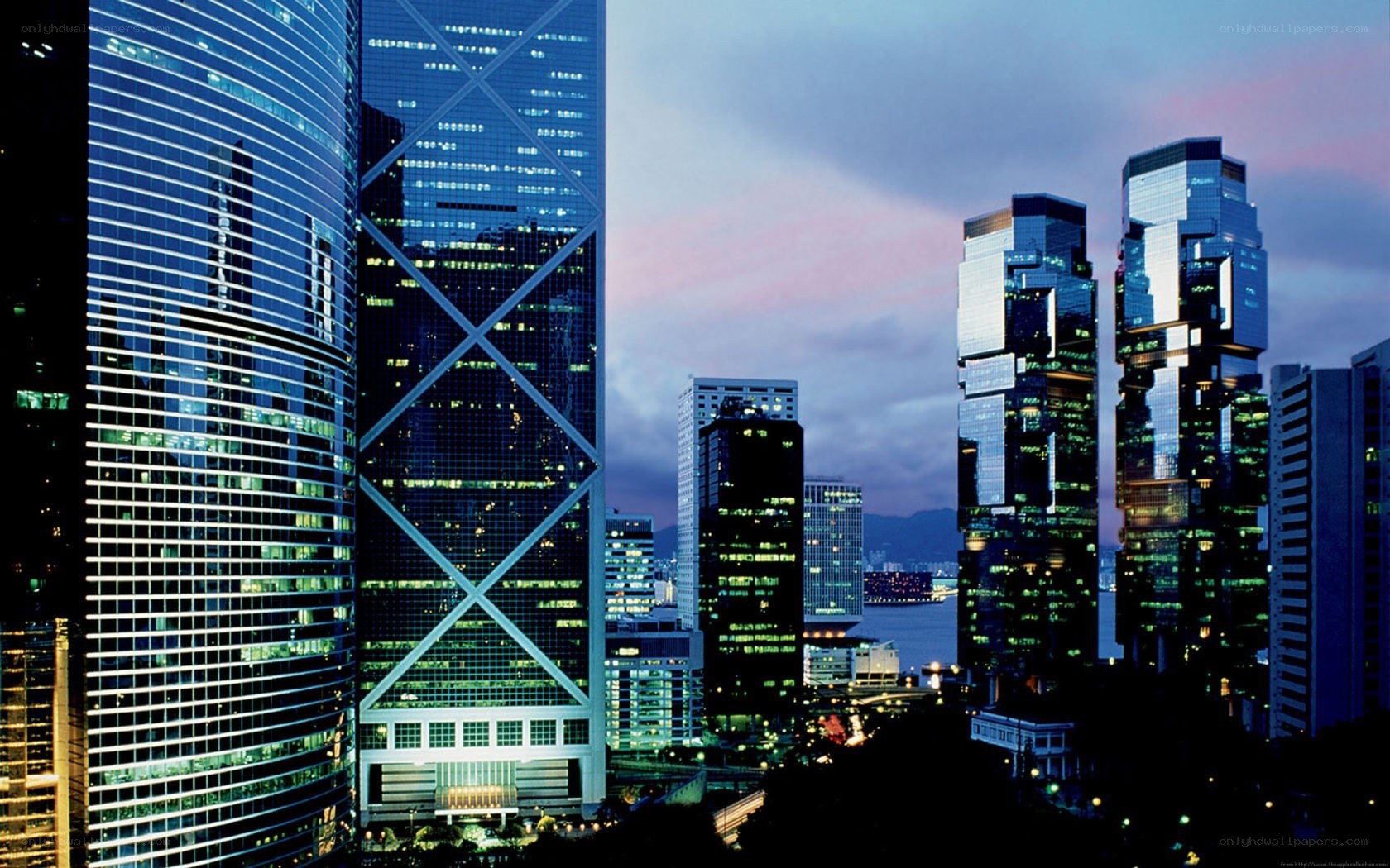 Hong Kong skyline at dusk