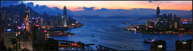 Hong Kong skyline at dusk