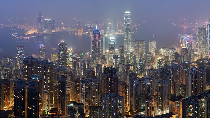 Hong Kong skyline at dusk