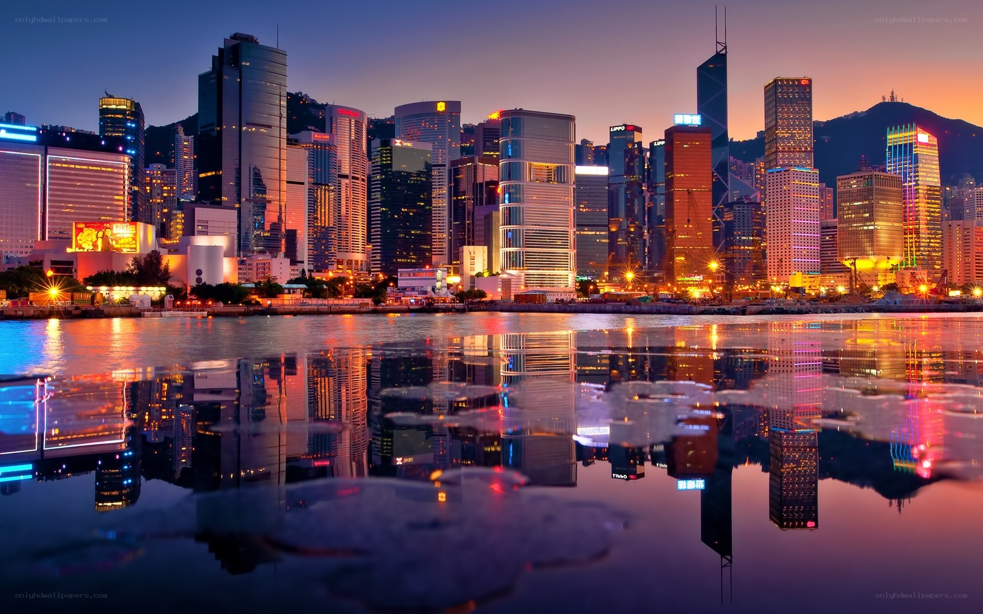 Hong Kong skyline at dusk