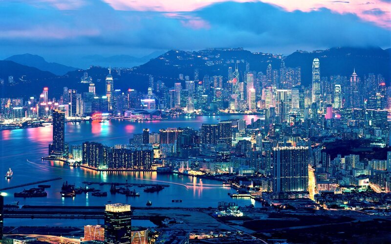 Hong Kong skyline at dusk