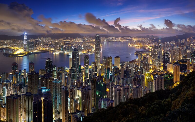 Hong Kong skyline at dusk