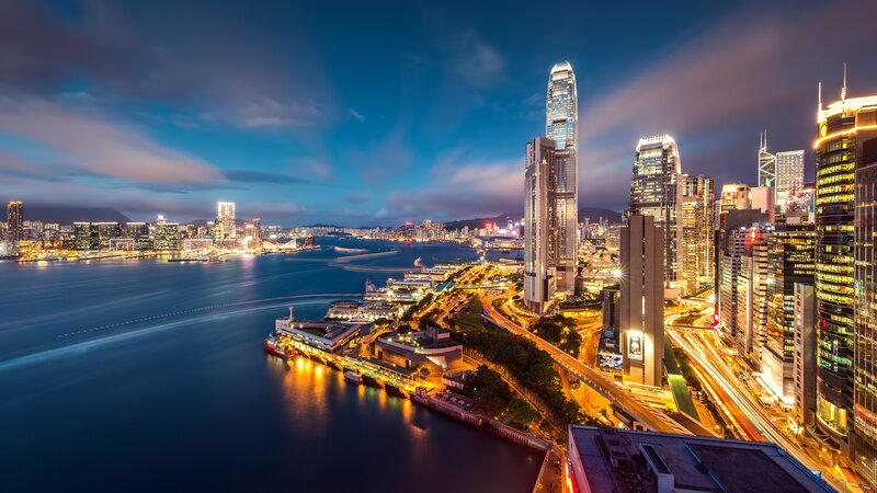 Hong Kong skyline at dusk