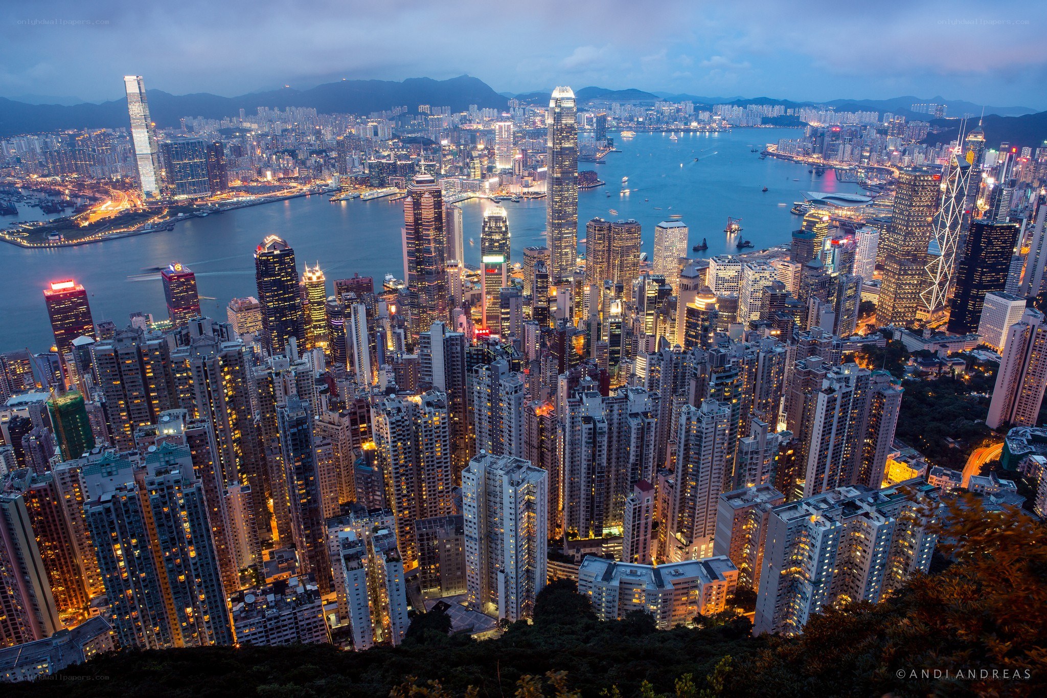 Hong Kong skyline at dusk