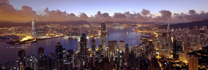 Hong Kong skyline at dusk