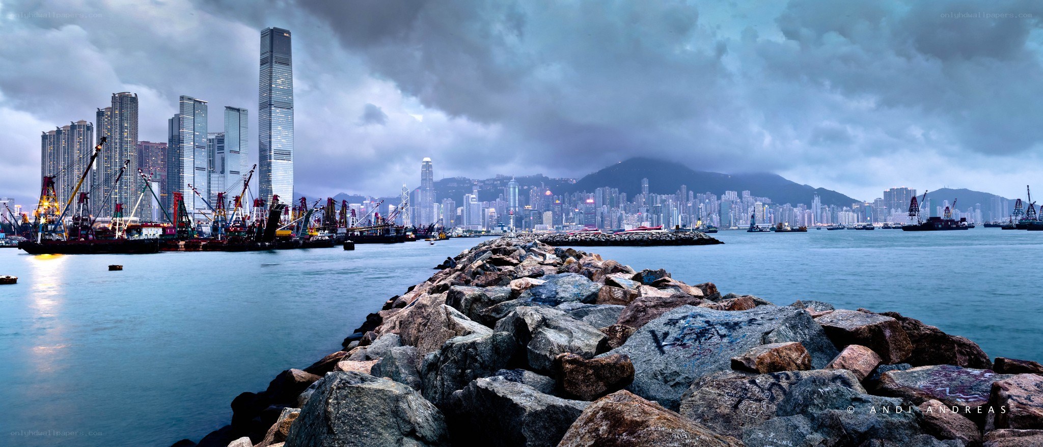 Hong Kong skyline at dusk
