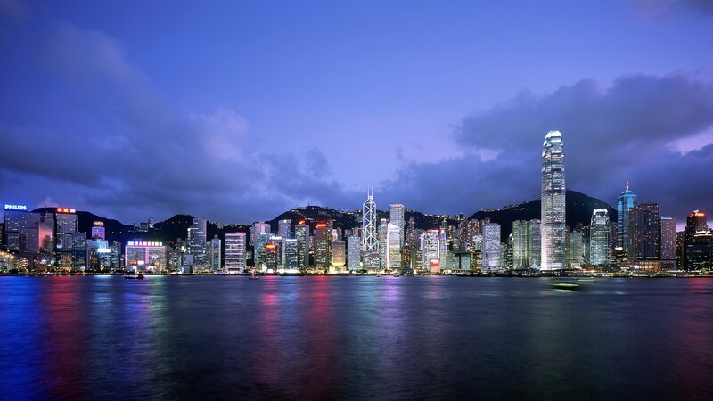 Hong Kong skyline at dusk