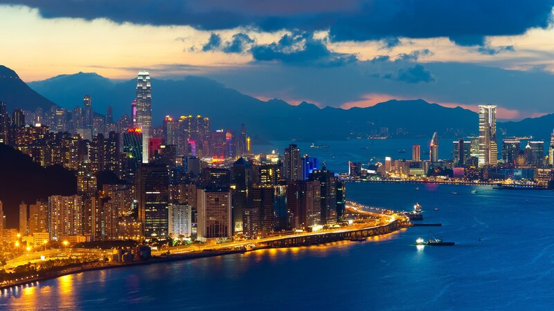 Hong Kong skyline at dusk