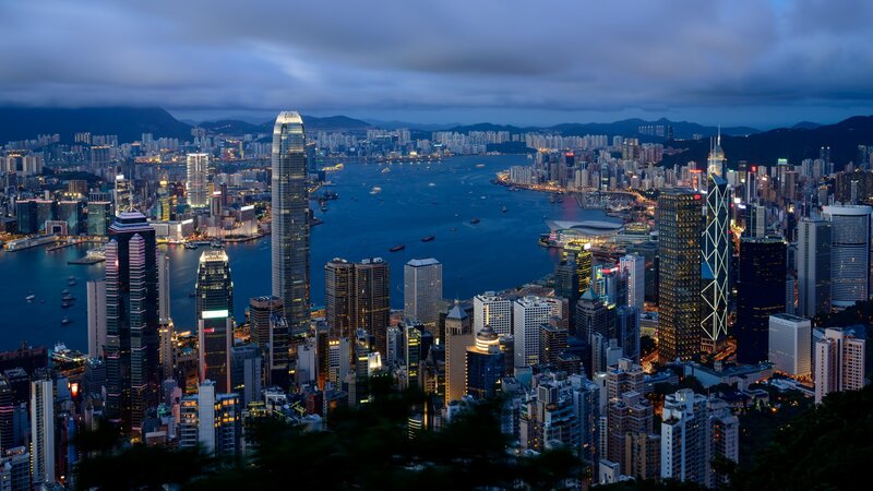 Hong Kong skyline at dusk