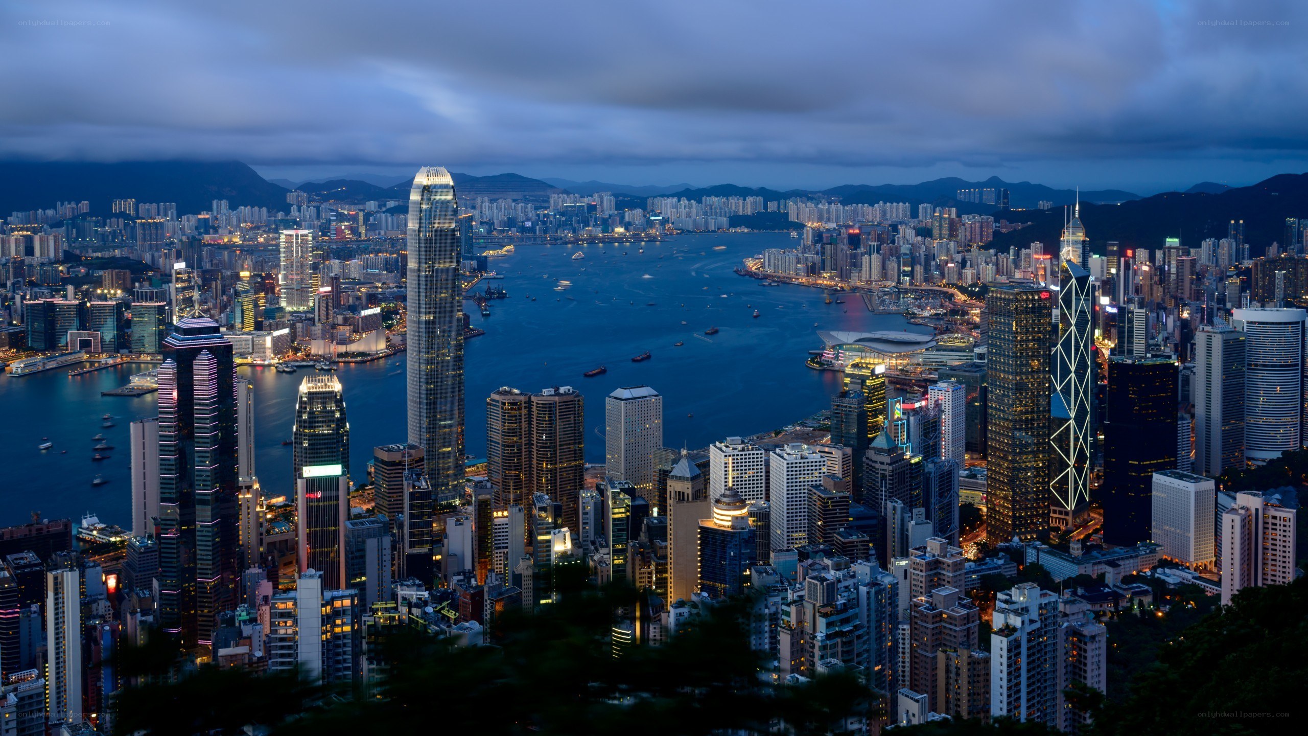 Hong Kong skyline at dusk