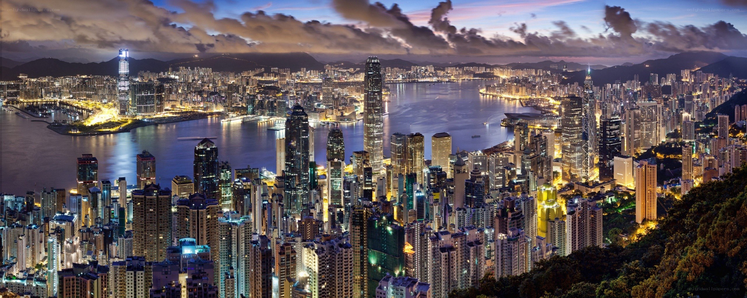 Hong Kong skyline at dusk