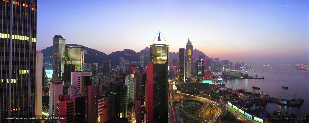 Hong Kong skyline at dusk