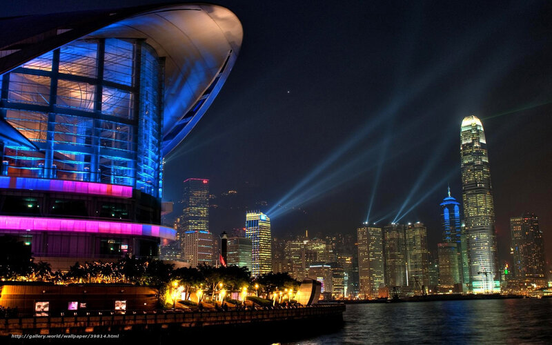 Hong Kong skyline at night