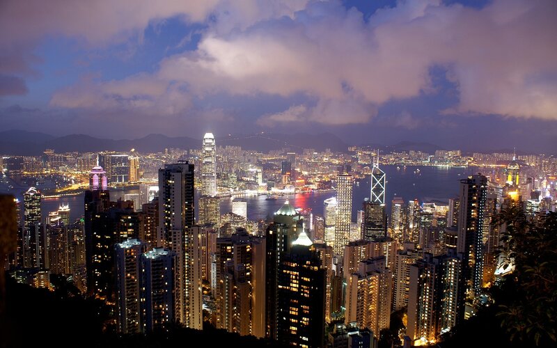 Hong Kong skyline at night