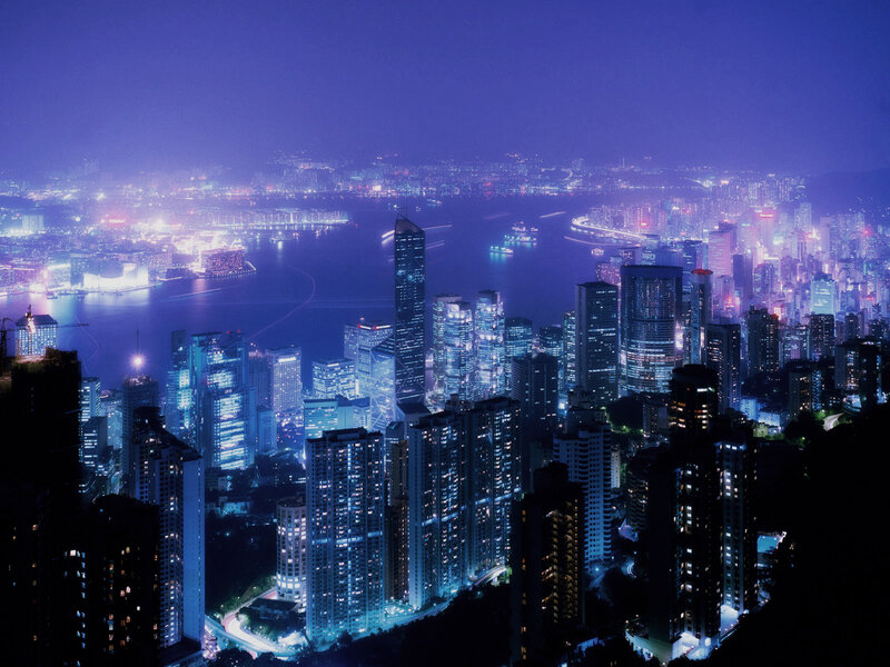 Hong Kong skyline at night