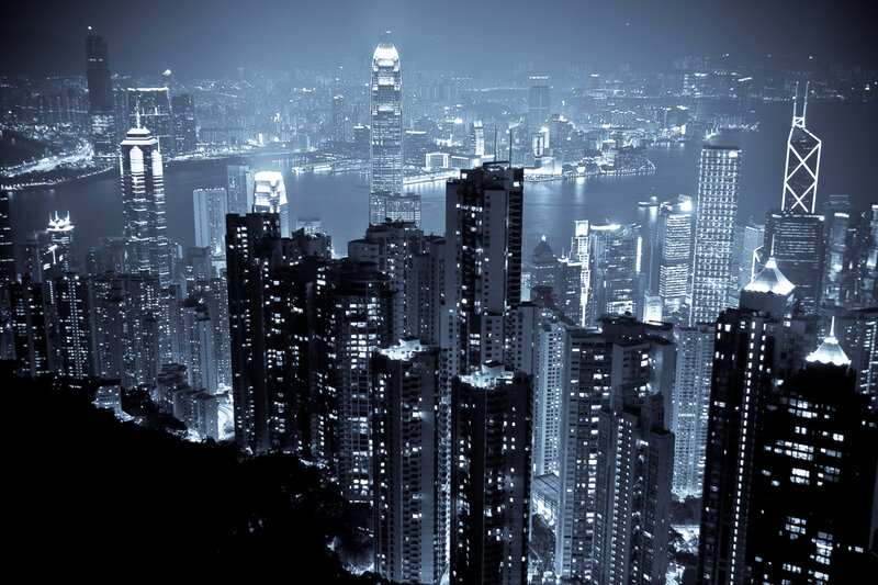 Hong Kong skyline at night