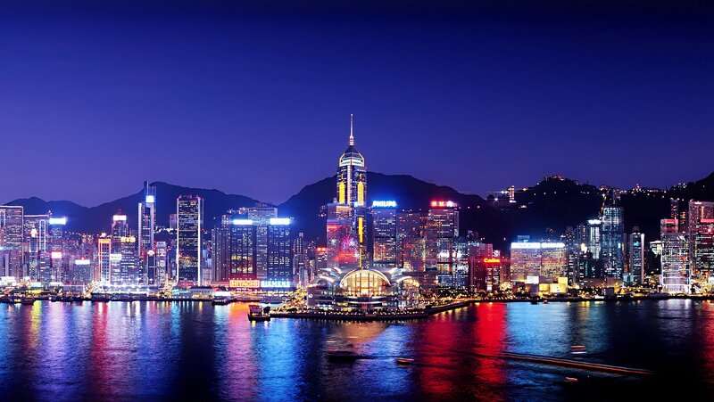 Hong Kong skyline at night