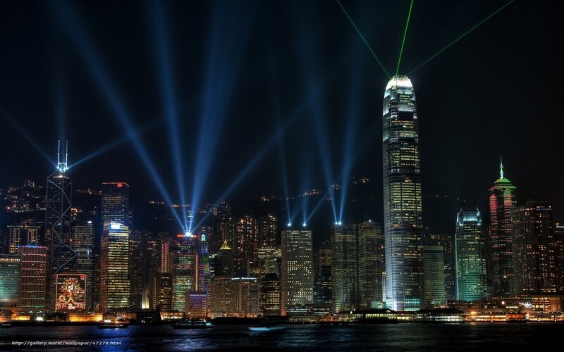 Hong Kong skyline at night