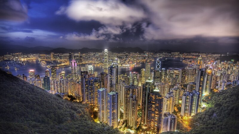 Hong Kong skyline at night