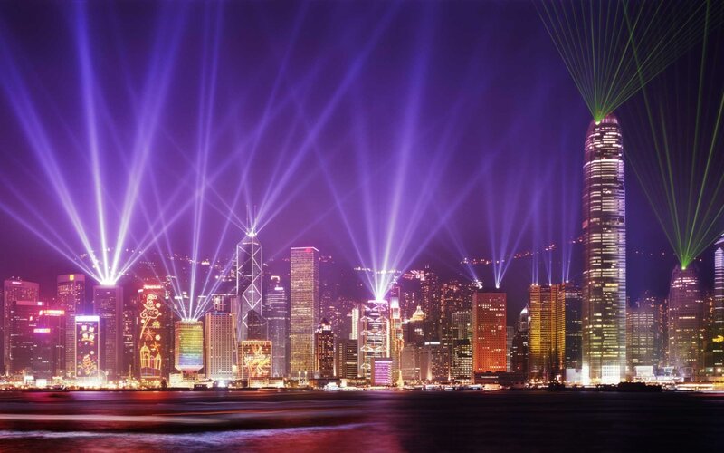 Hong Kong skyline at night
