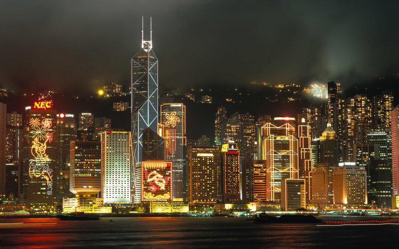 Hong Kong skyline at night