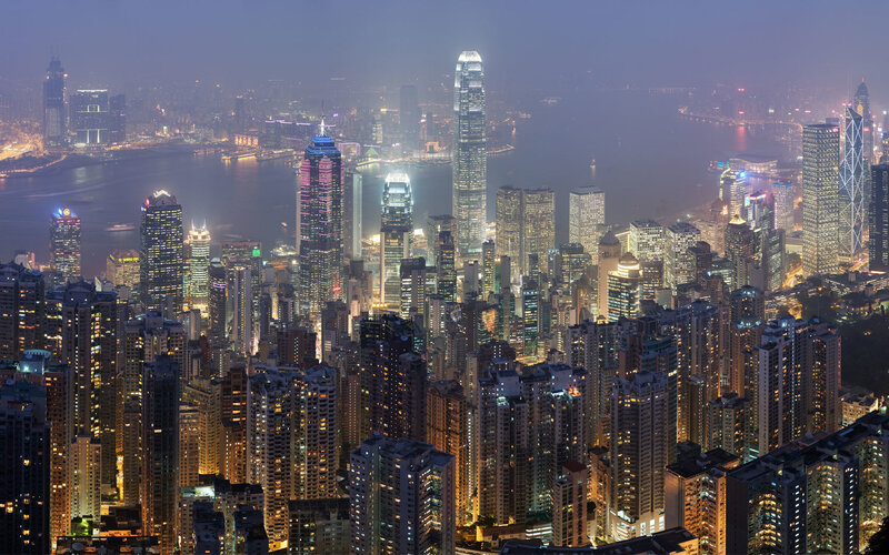Hong Kong skyline at night