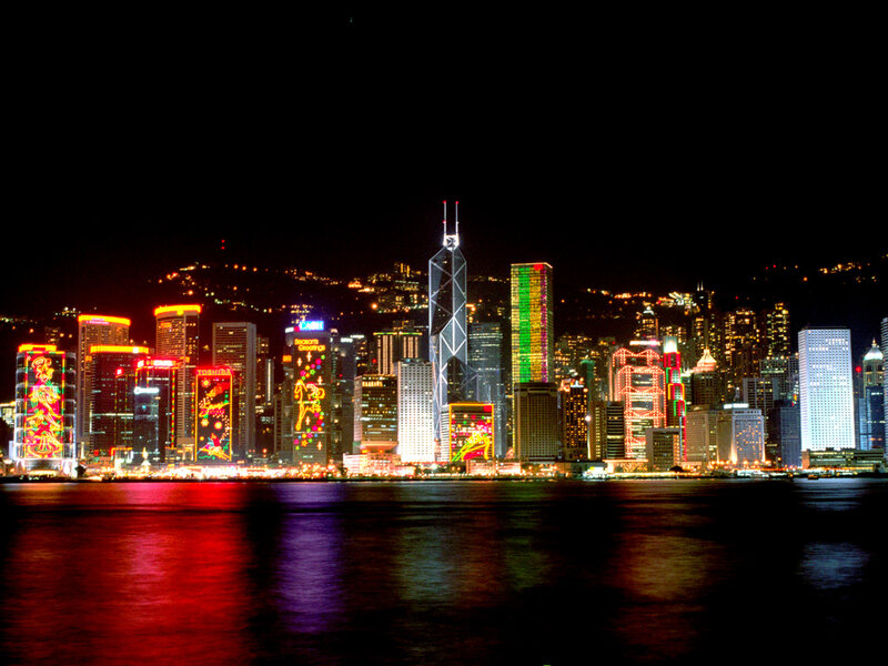 Hong Kong skyline at night