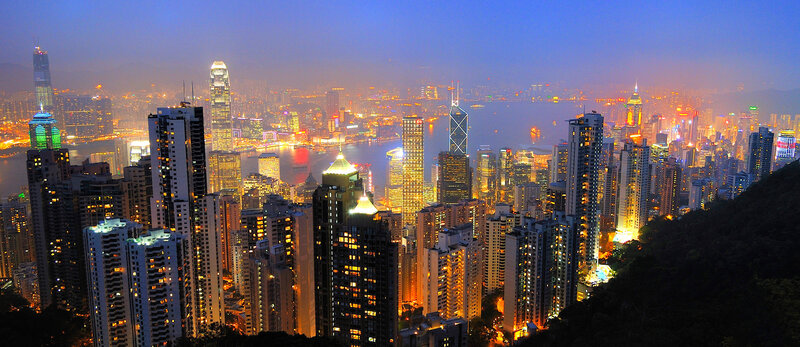Hong Kong skyline at night