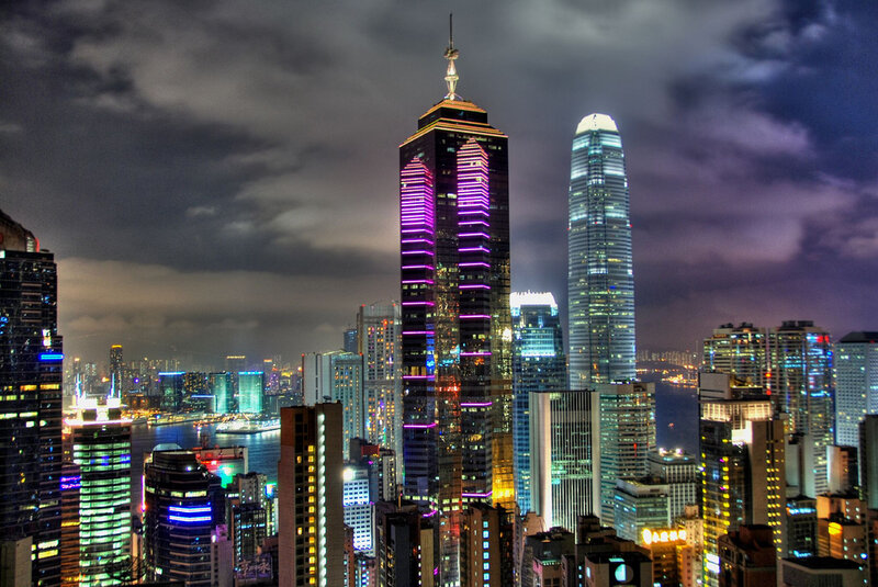 Hong Kong skyline at night